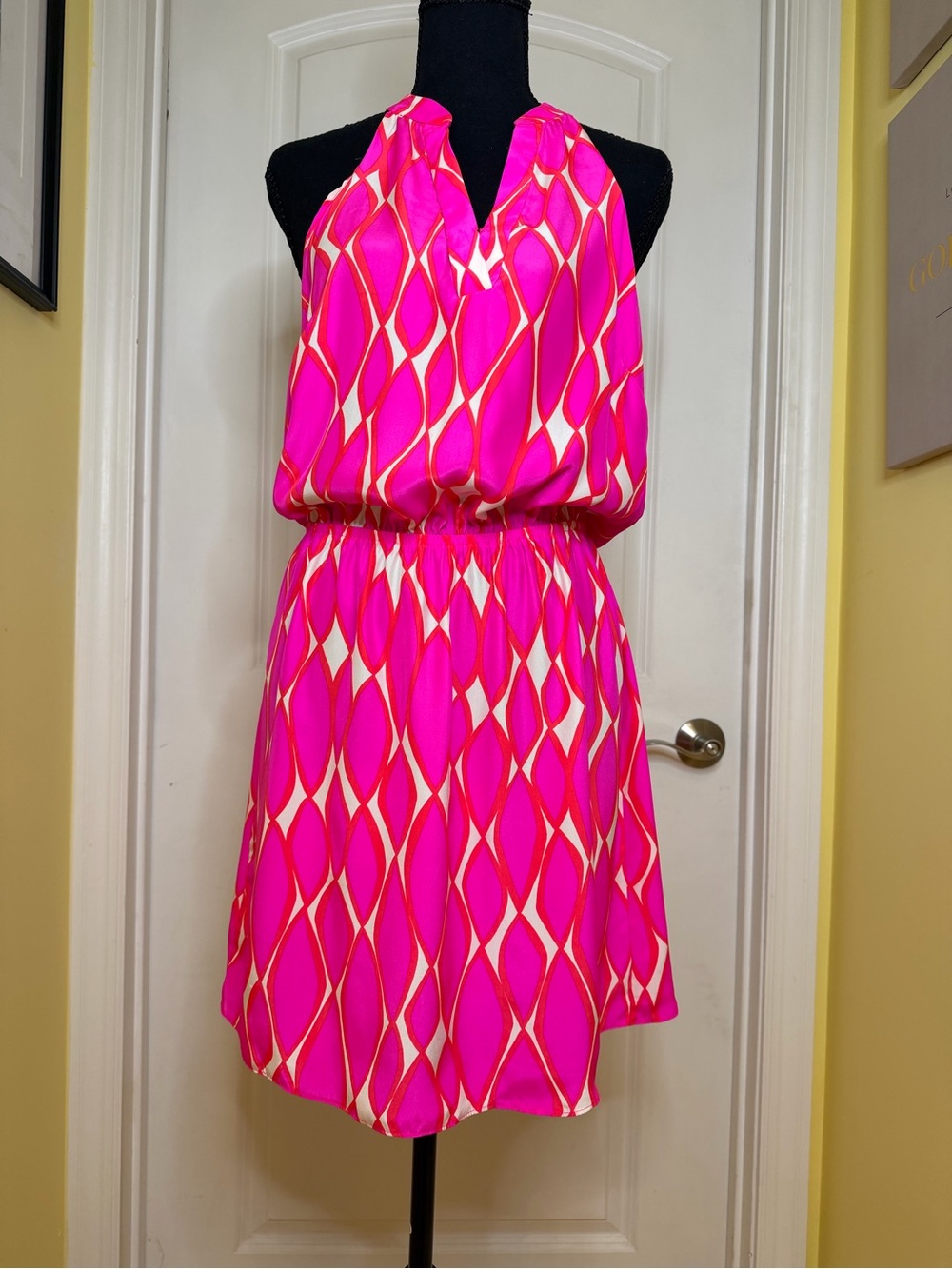 Alice & Trixie Fuchsia Mini Dress with Diamond Motif size M